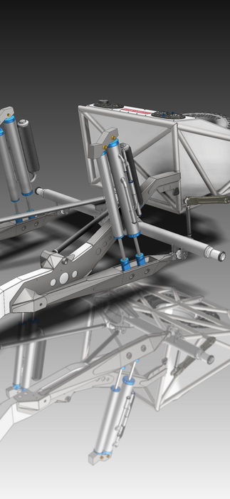 FRAME RAILS WITH INTEGRATED 4-LINK PIVOTS